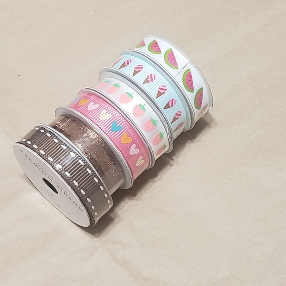 NWT American Crafts Premium Printed Ribbon Bundle Qty 6 - Picture 2 of 15